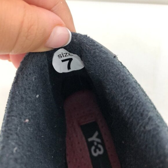 Y-3 Adidas Yohji Yamamoto black & red women hi top sneakers suede trim size 7 - Picture 9 of 12